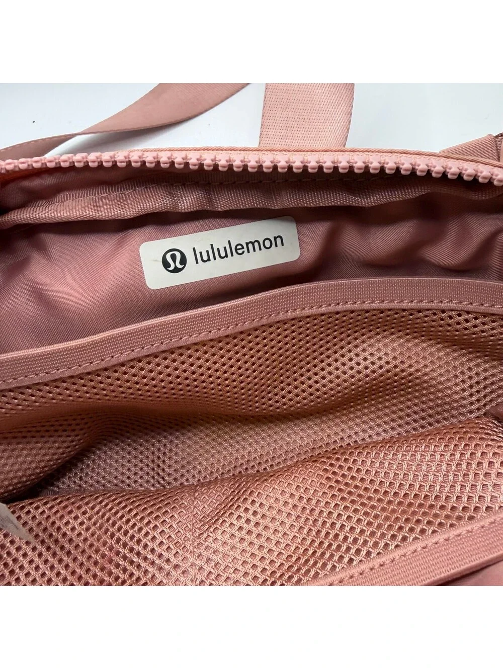 Lululemon Pink Waist Bag with Mesh Interior Pockets and Adjustable Strap
